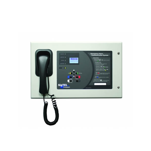 16 Line Master EVC control unit c/w line cards, handset and display. Wall-mounting, needs 2 x 12V 7.0A/H batteries